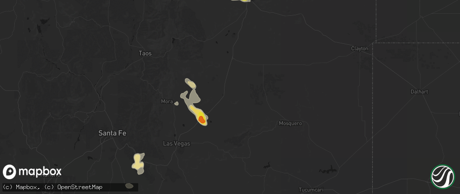 Hail map in Wagon Mound, NM on June 24, 2026