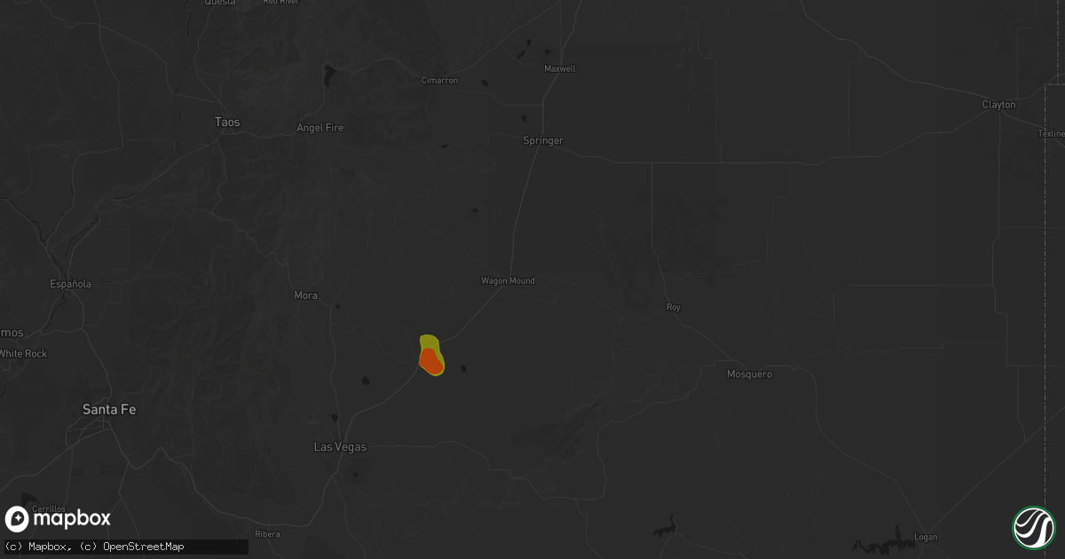 Hail map in Wagon Mound, NM on June 24, 2026