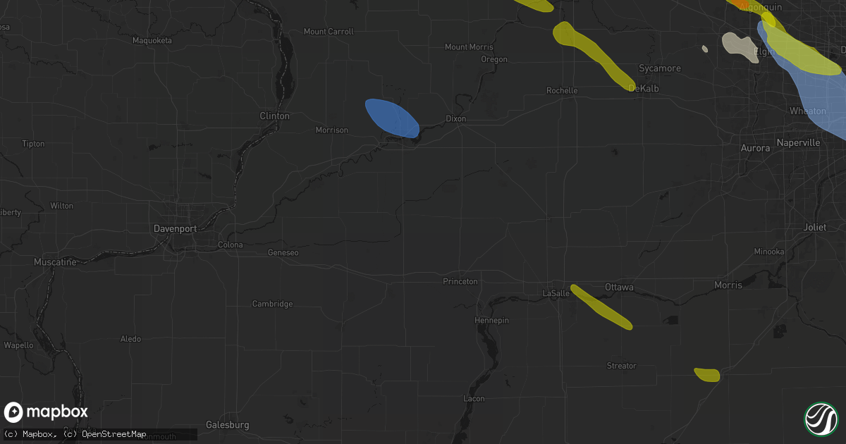 Hail map in Walnut, IL on June 24, 2026