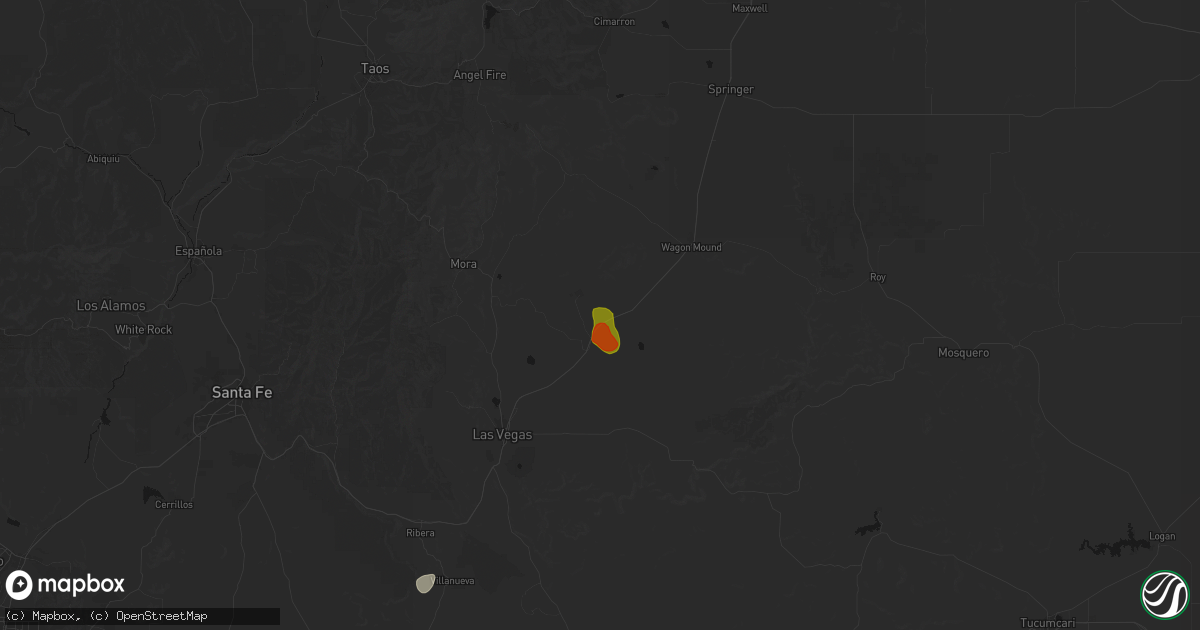 Hail map in Watrous, NM on June 24, 2026