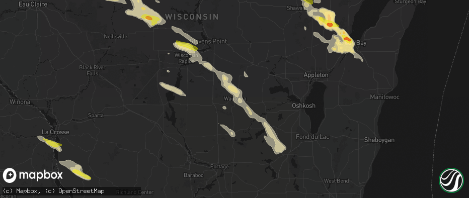 Hail map in Wautoma, WI on June 24, 2026