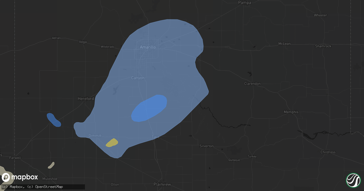 Hail map in Wayside, TX on June 24, 2026