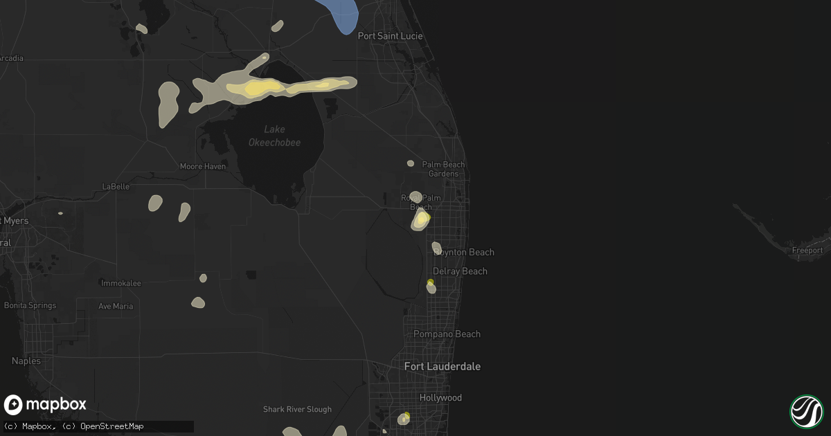 Hail map in Wellington, FL on June 24, 2026