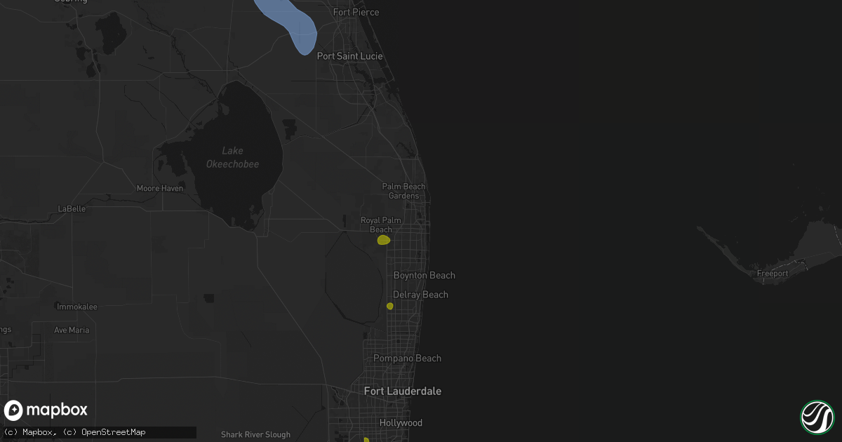 Hail map in West Palm Beach, FL on June 24, 2026