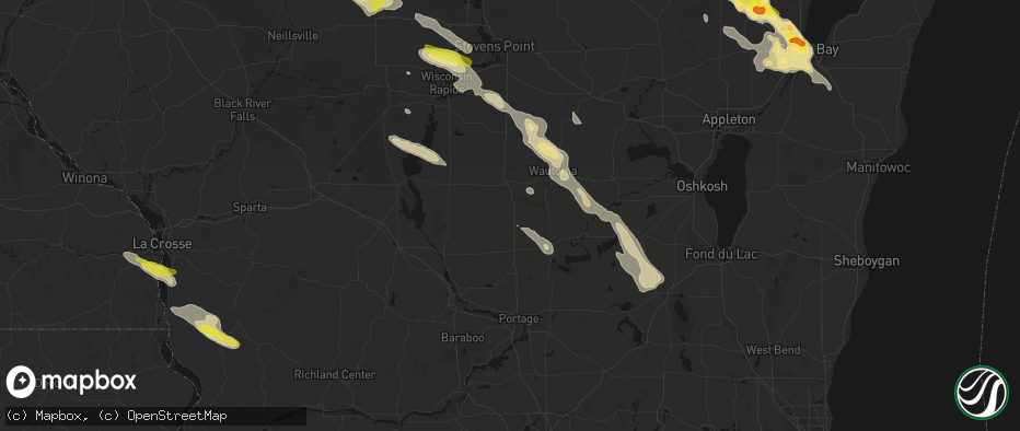 Hail map in Westfield, WI on June 24, 2026