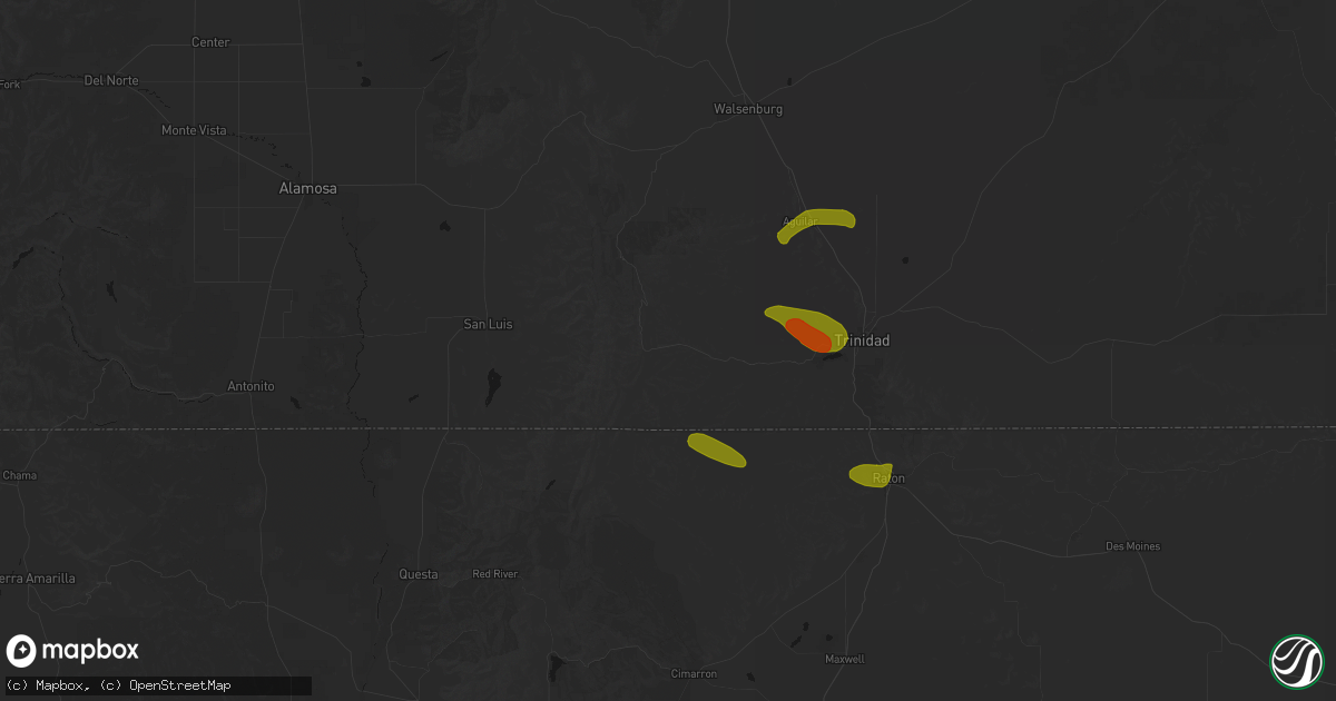 Hail map in Weston, CO on June 24, 2026