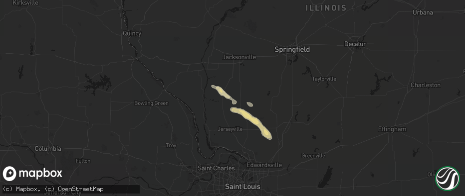 Hail map in Wrights, IL on June 24, 2026