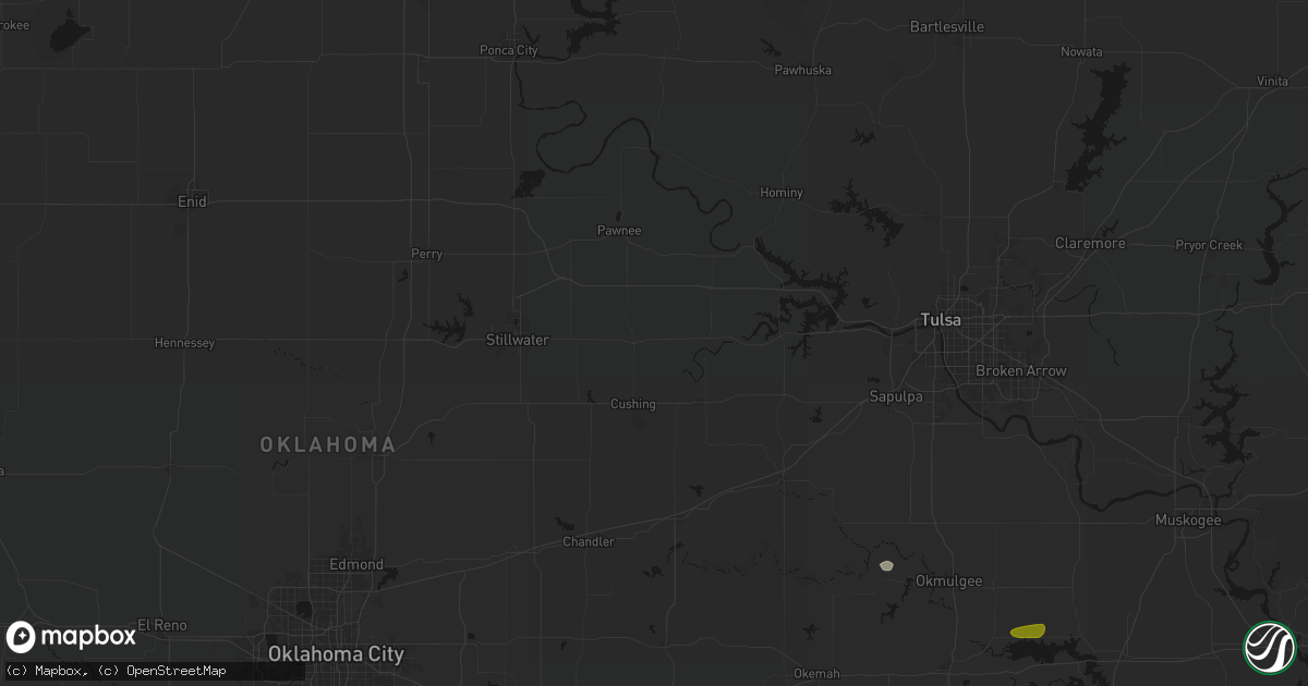 Hail map in Yale, OK on June 24, 2026