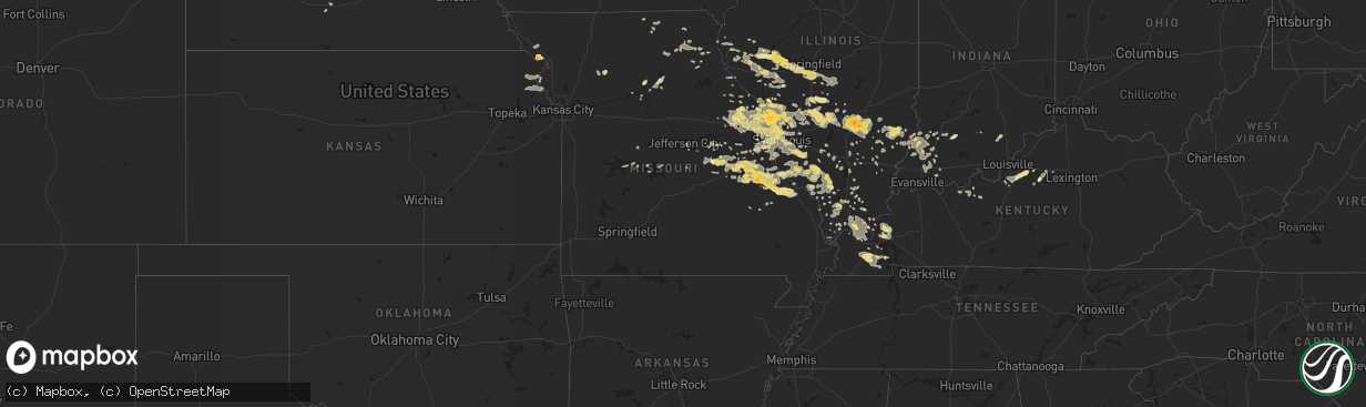 Hail map in Alabama on June 25, 2011