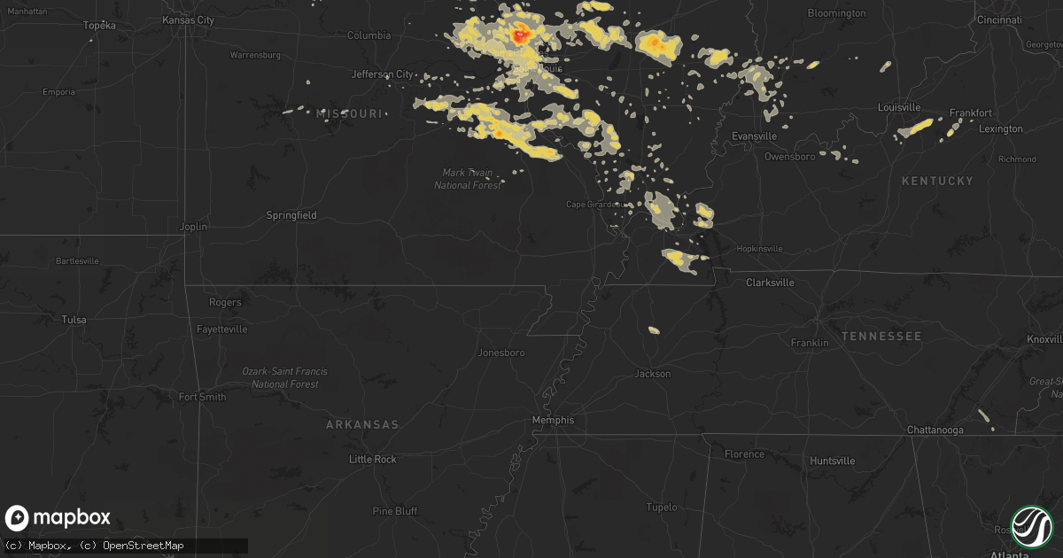 Hail map on June 25, 2011