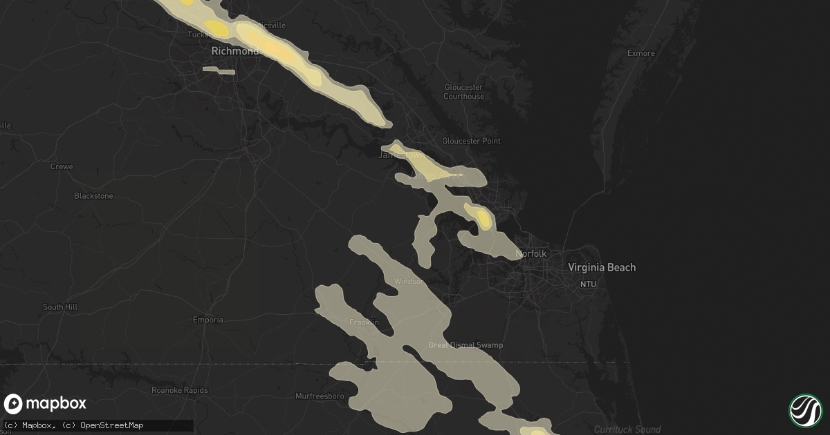 Hail map in Sandston, VA on June 25, 2012