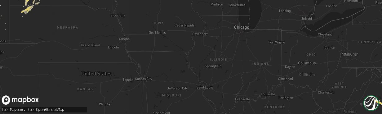 Hail map on June 25, 2012