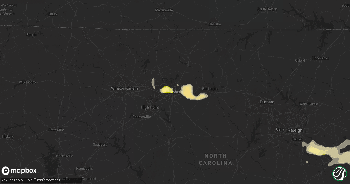Hail map in Greensboro, NC on June 25, 2013