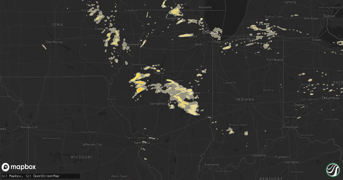 Hail map in Illinois on June 25, 2013