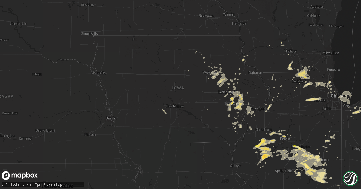 Hail map in Iowa on June 25, 2013