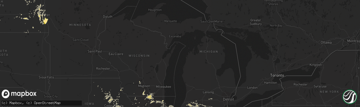 Hail map in Michigan on June 25, 2013