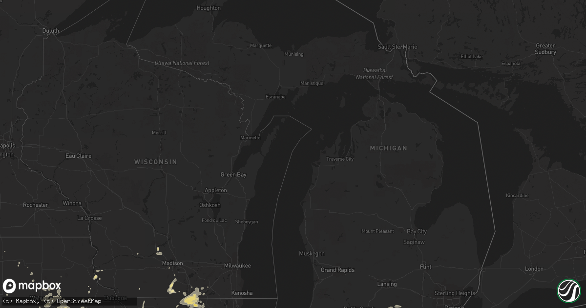 Hail map in Michigan on June 25, 2013