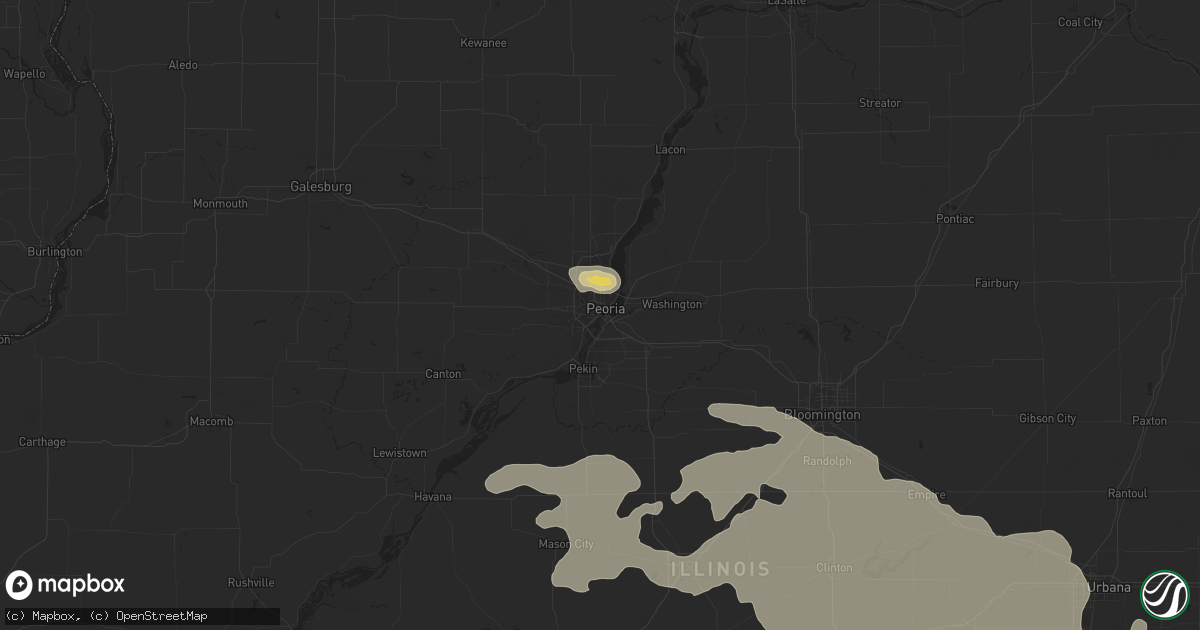 Hail map in Peoria, IL on June 25, 2013