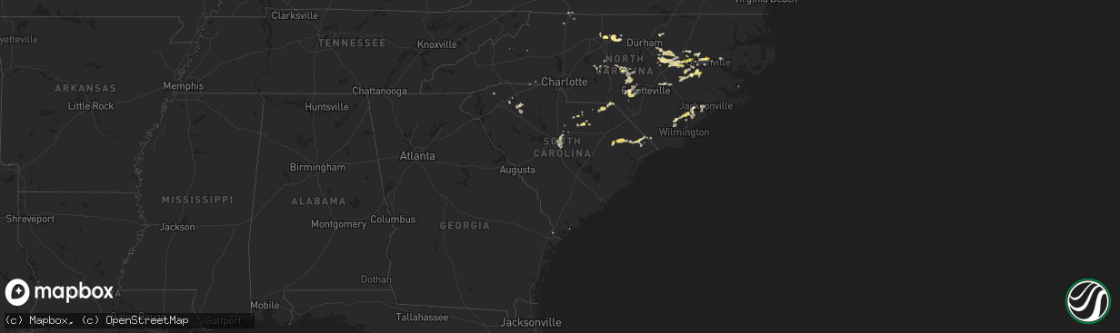 Hail map in South Carolina on June 25, 2013