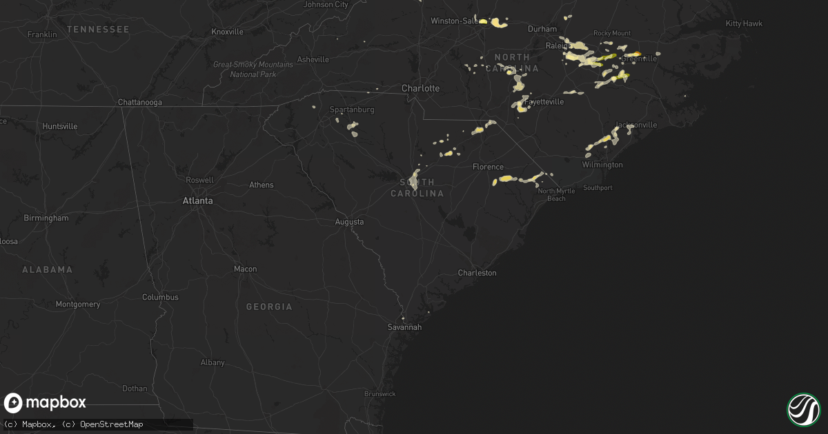 Hail map in South Carolina on June 25, 2013