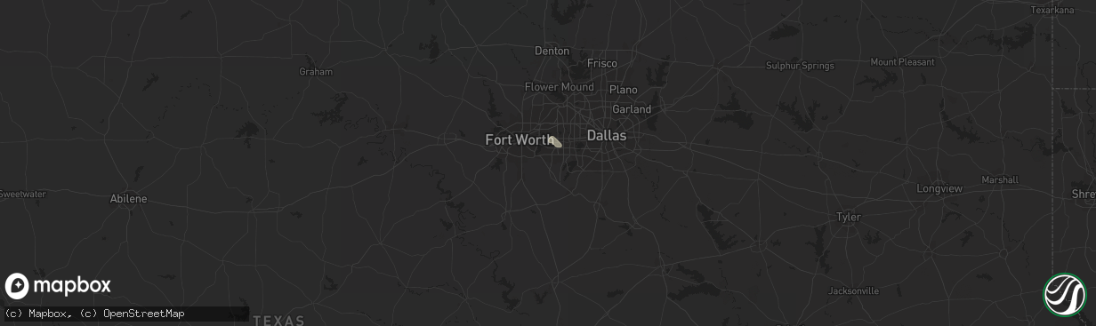 Hail map in Arlington, TX on June 25, 2014