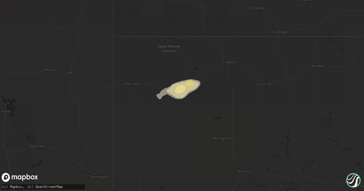 Hail map in Crawford, NE on June 25, 2014