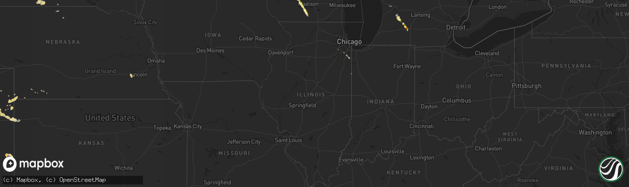 Hail map in Illinois on June 25, 2014