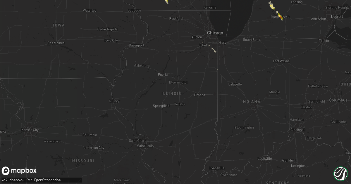 Hail map in Illinois on June 25, 2014