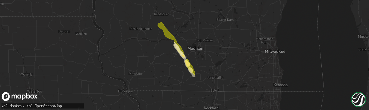 Hail map in Verona, WI on June 25, 2014