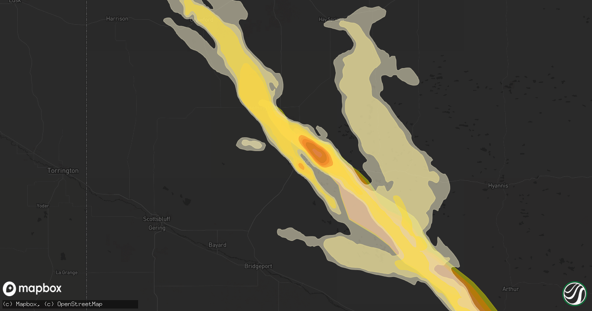 Hail map in Alliance, NE on June 25, 2015