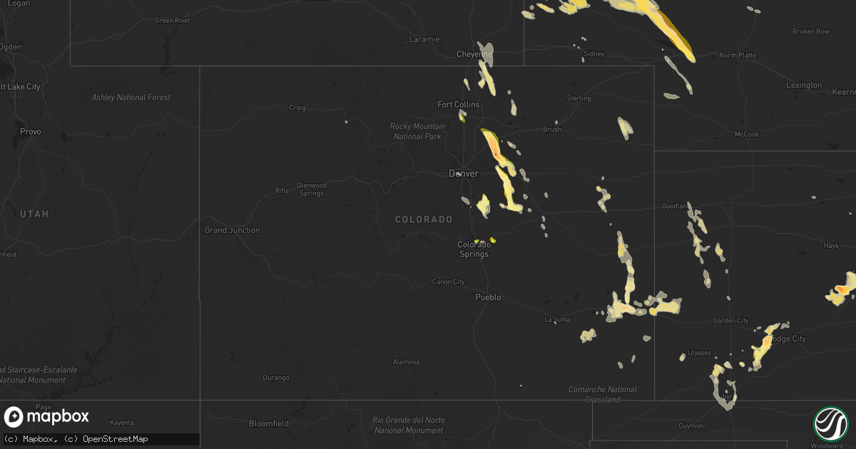 Hail map in Colorado on June 25, 2015