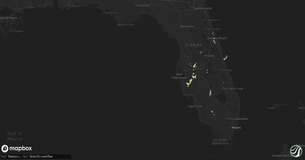 Hail map in Florida on June 25, 2015