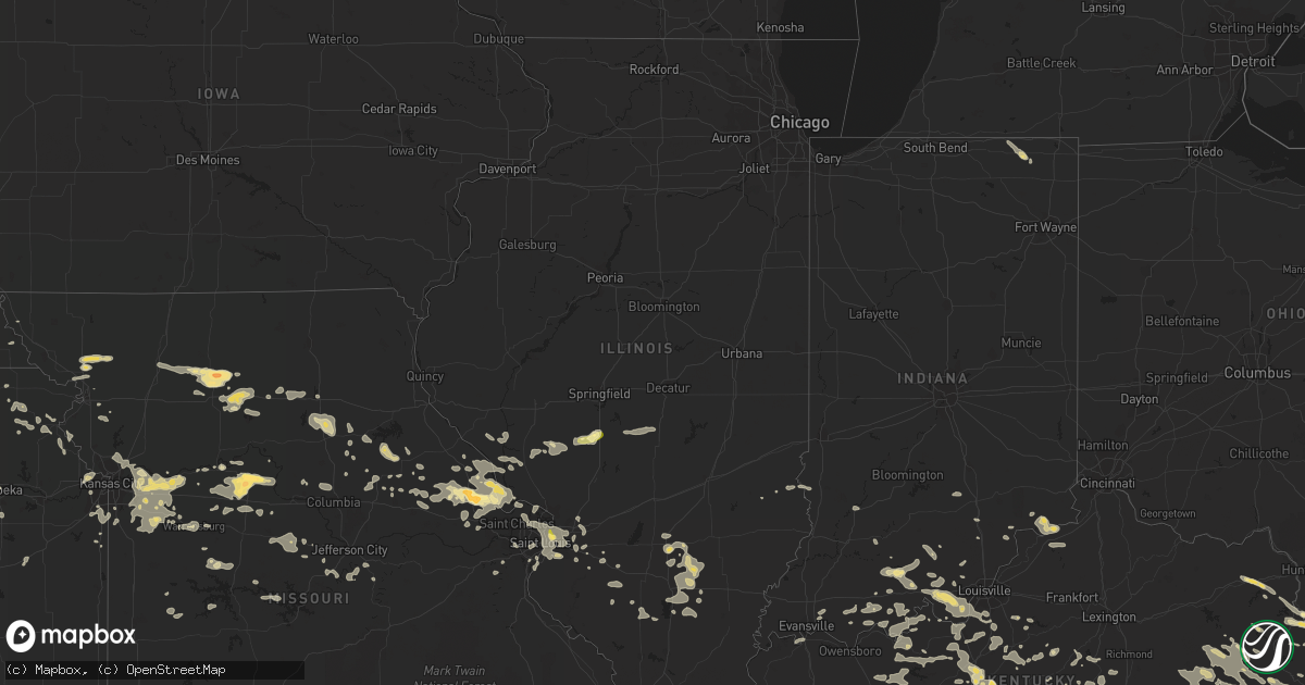 Hail map in Illinois on June 25, 2015
