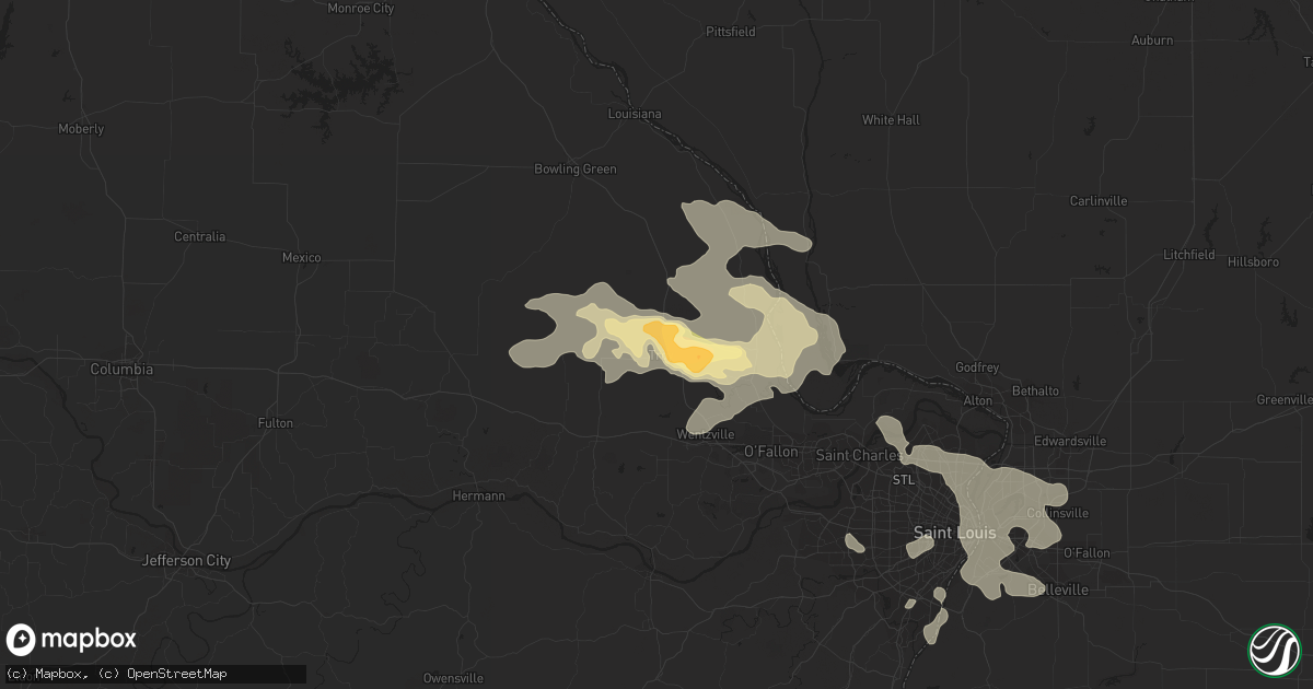 Hail map in Troy, MO on June 25, 2015