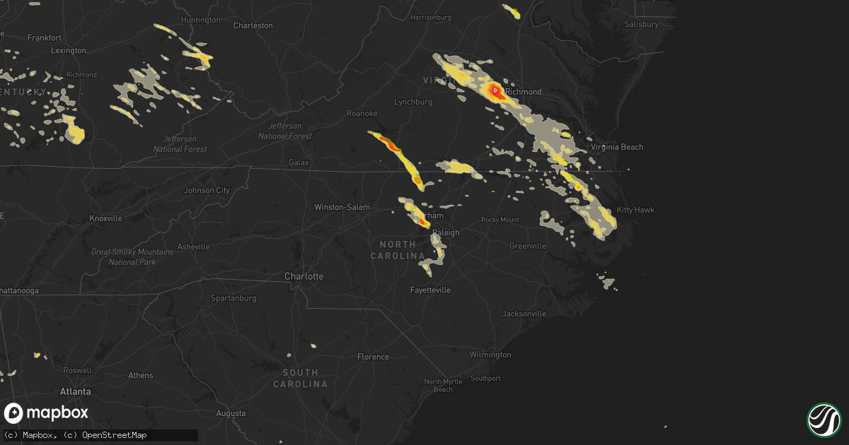 Hail map on June 25, 2015
