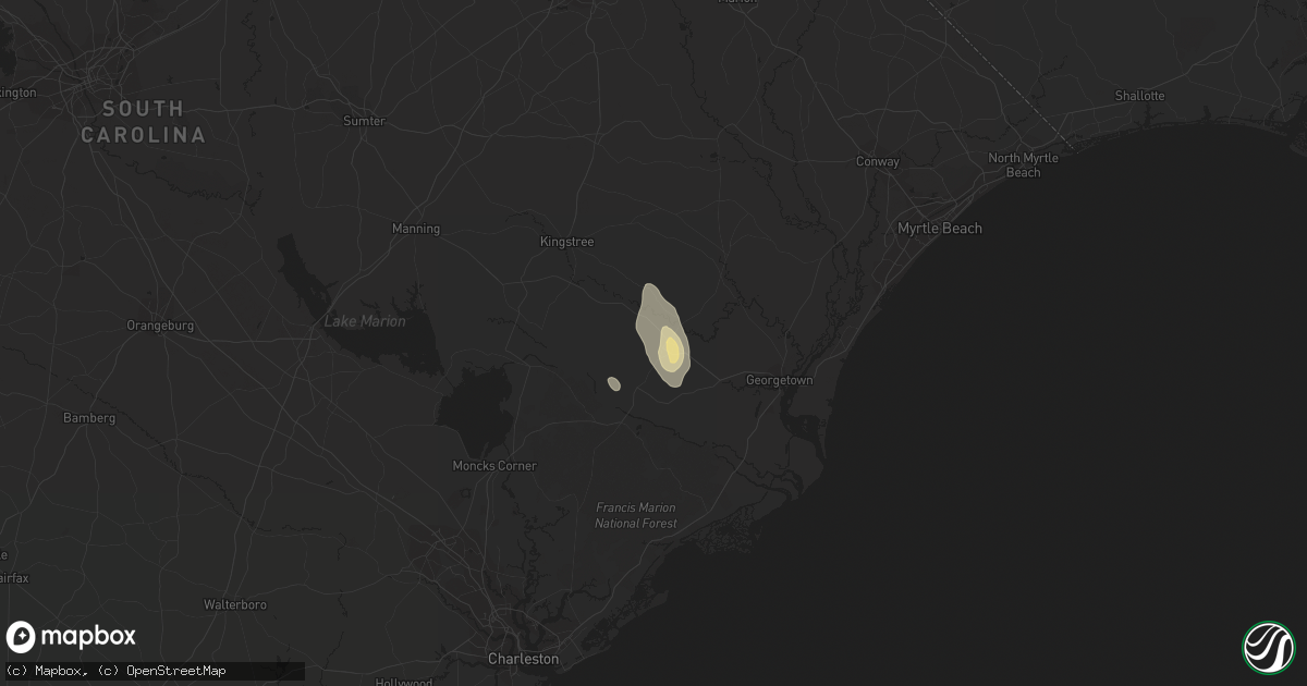 Hail map in Andrews, SC on June 25, 2016
