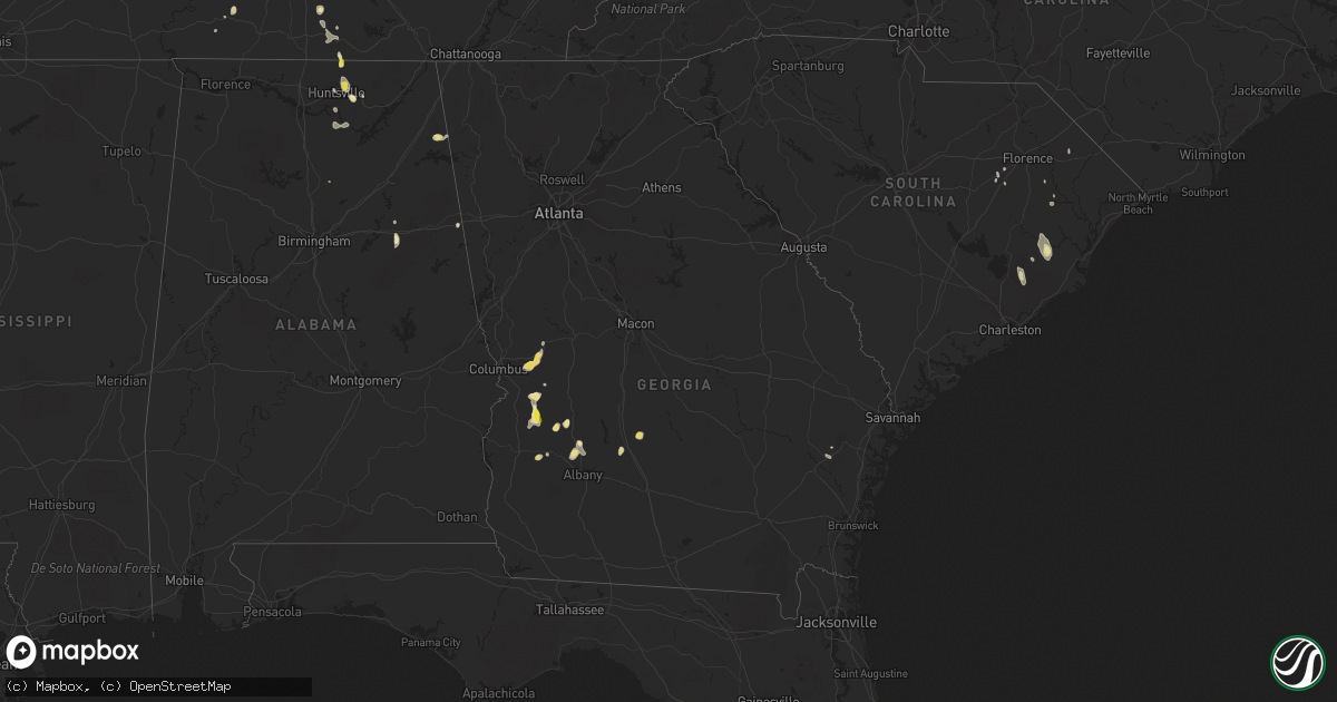 Hail map in Georgia on June 25, 2016
