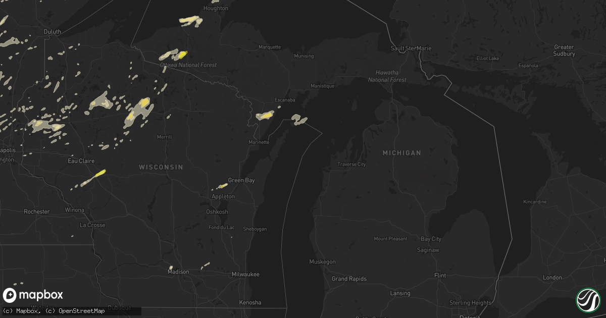 Hail map in Michigan on June 25, 2016