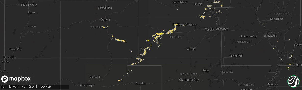 Hail map on June 25, 2016