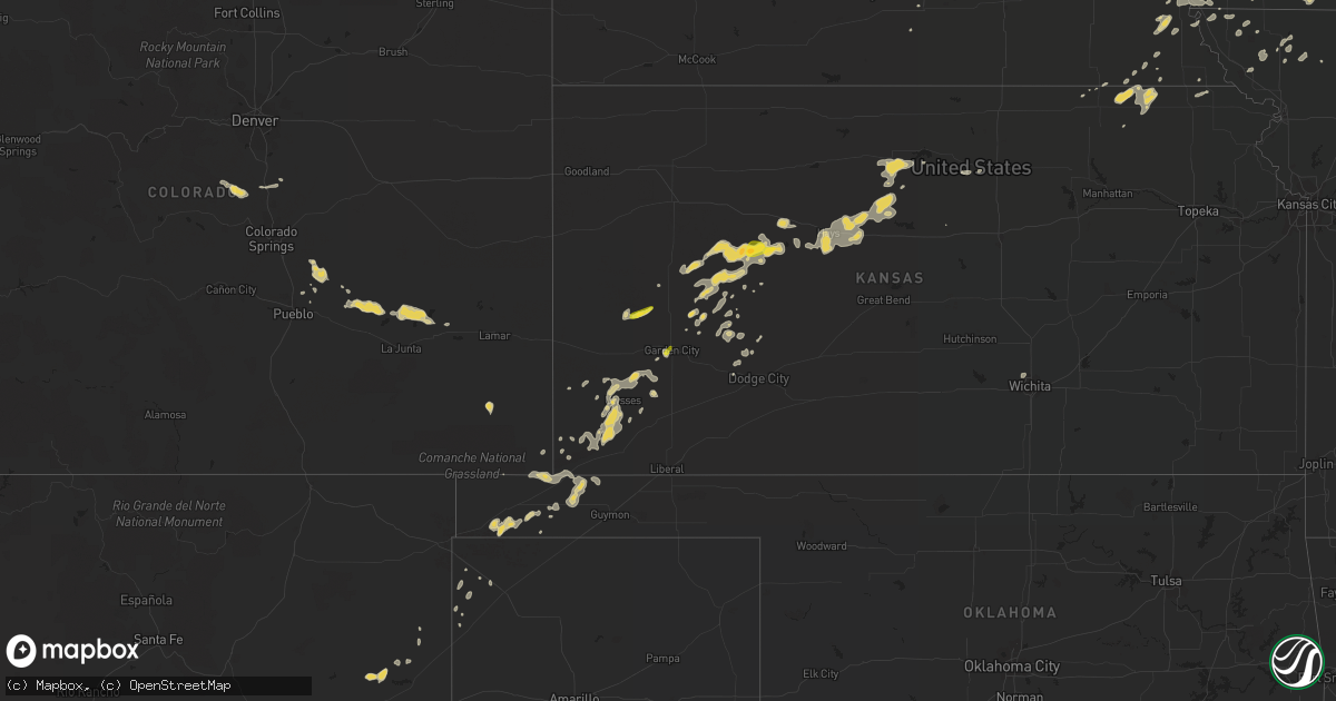 Hail map on June 25, 2016