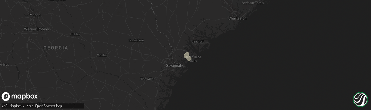 Hail map in Bluffton, SC on June 25, 2017