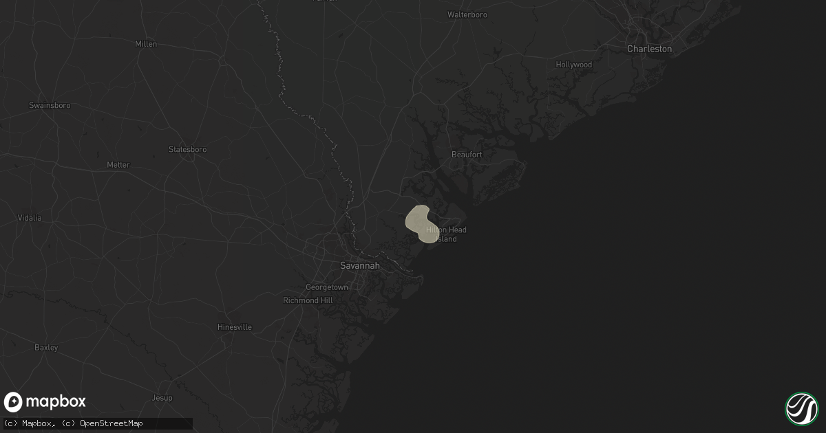 Hail map in Bluffton, SC on June 25, 2017