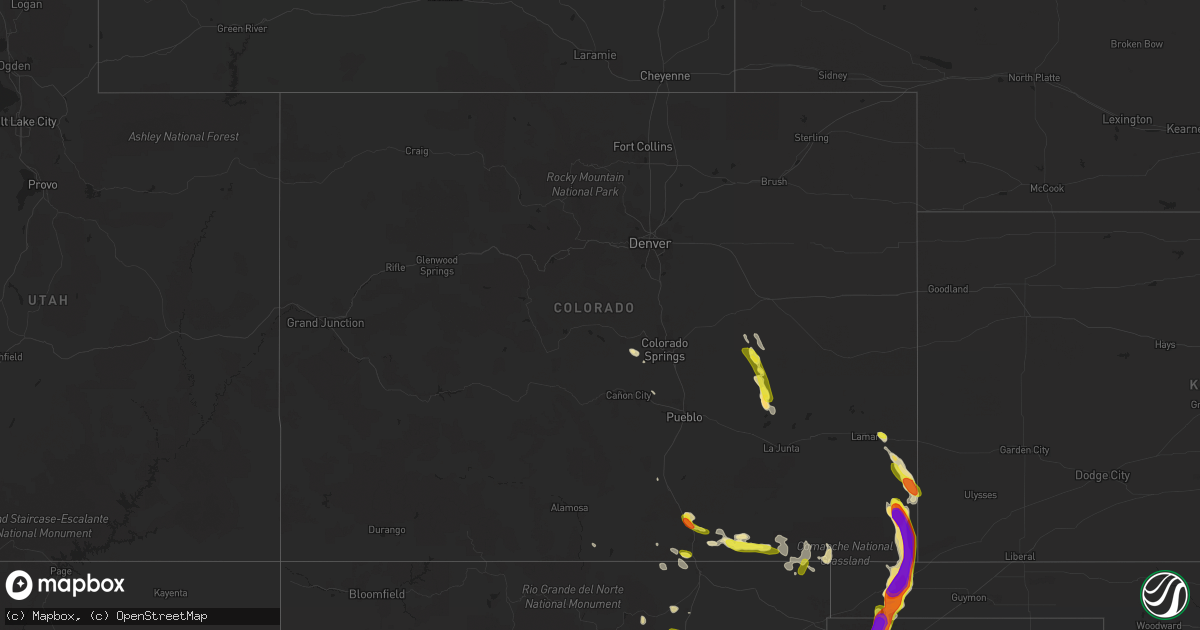 Hail map in Colorado on June 25, 2017