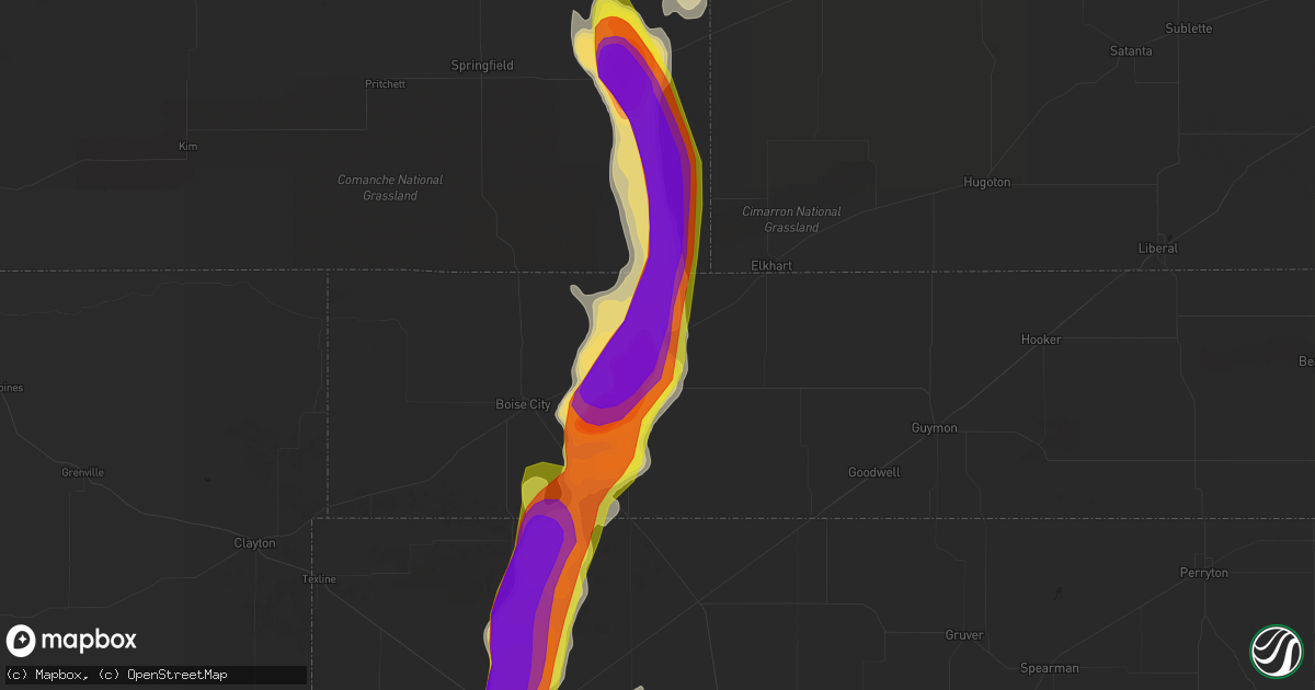 Hail map in Keyes, OK on June 25, 2017