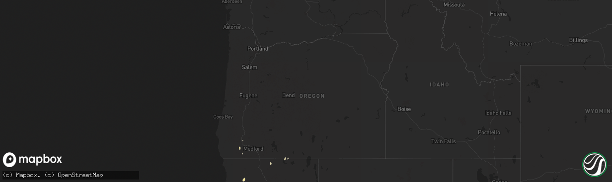 Hail map in Oregon on June 25, 2017