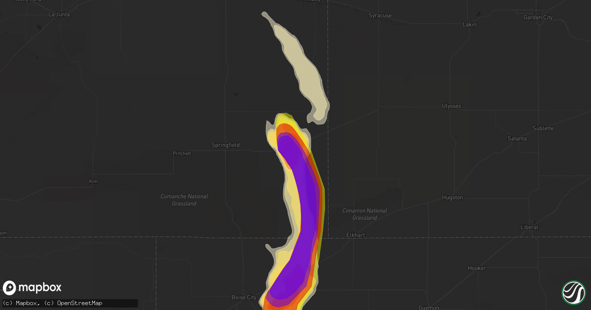 Hail map in Walsh, CO on June 25, 2017