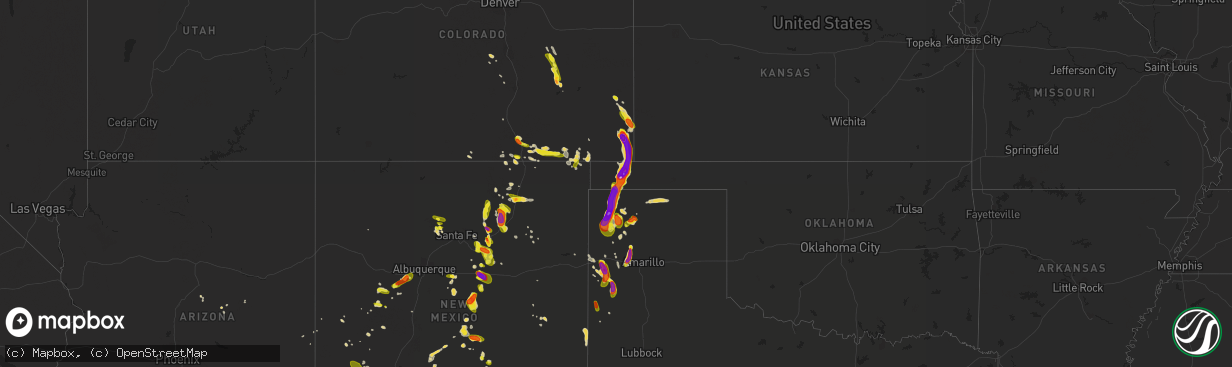 Hail map on June 25, 2017