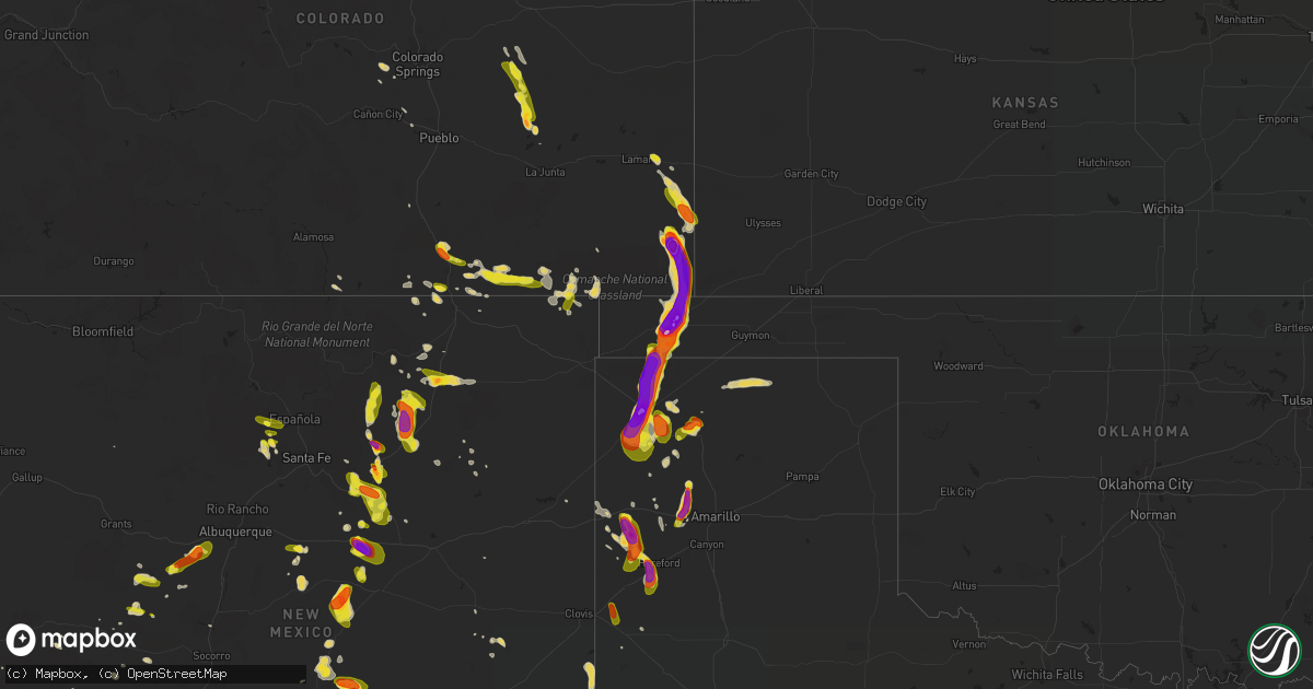 Hail map on June 25, 2017