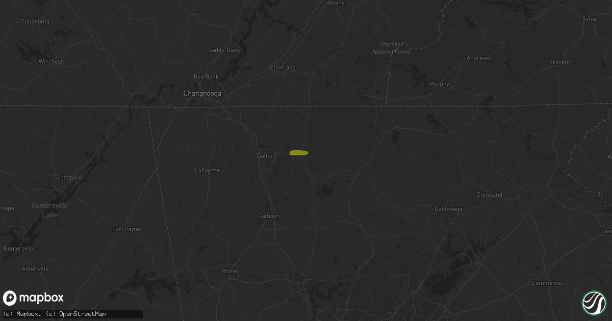 Hail map in Chatsworth, GA on June 25, 2018