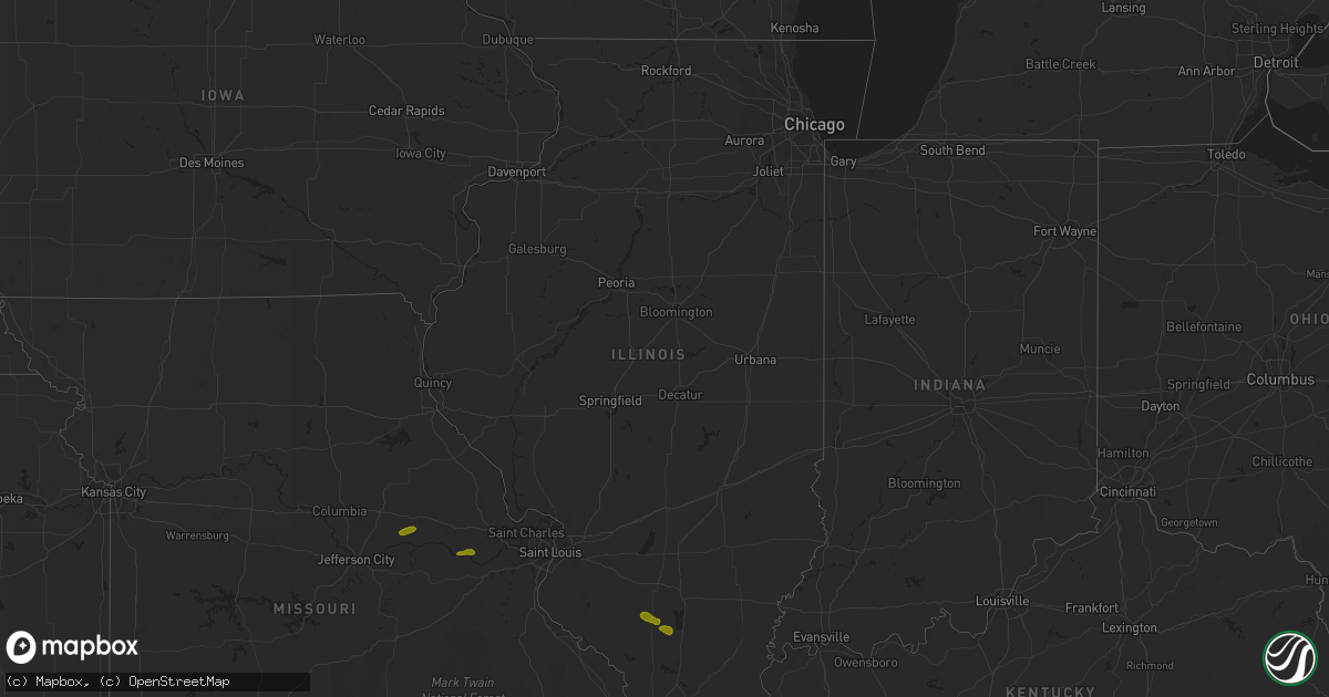 Hail map in Illinois on June 25, 2018